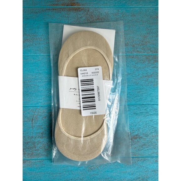 4X Loft Ballet Socks No-Slip Two Pack Beige & Black Socks OS - Picture 2 of 3